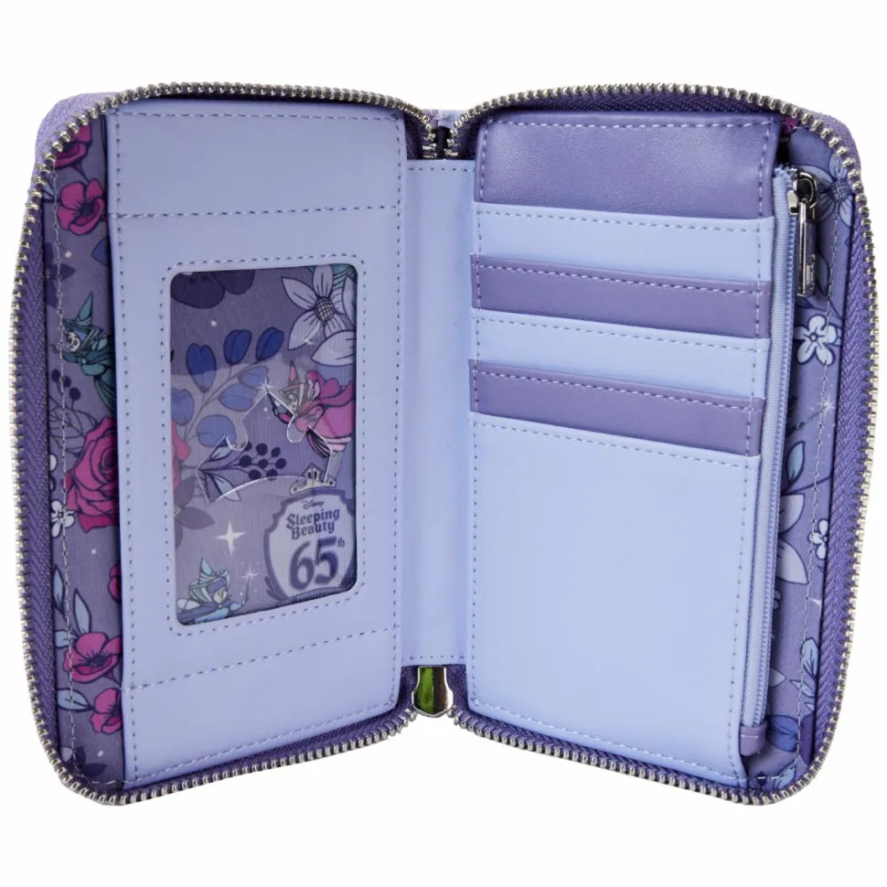 Sleeping Beauty (1959) - 65th Anniversary Floral Scene 4" Faux Leather Zip-Around Wallet