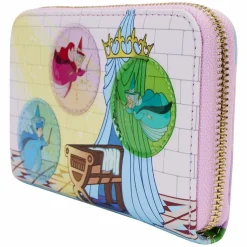 Sleeping Beauty (1959) - Three Good Fairies Stained Glass 4" Faux Leather Zip-Around Wallet
