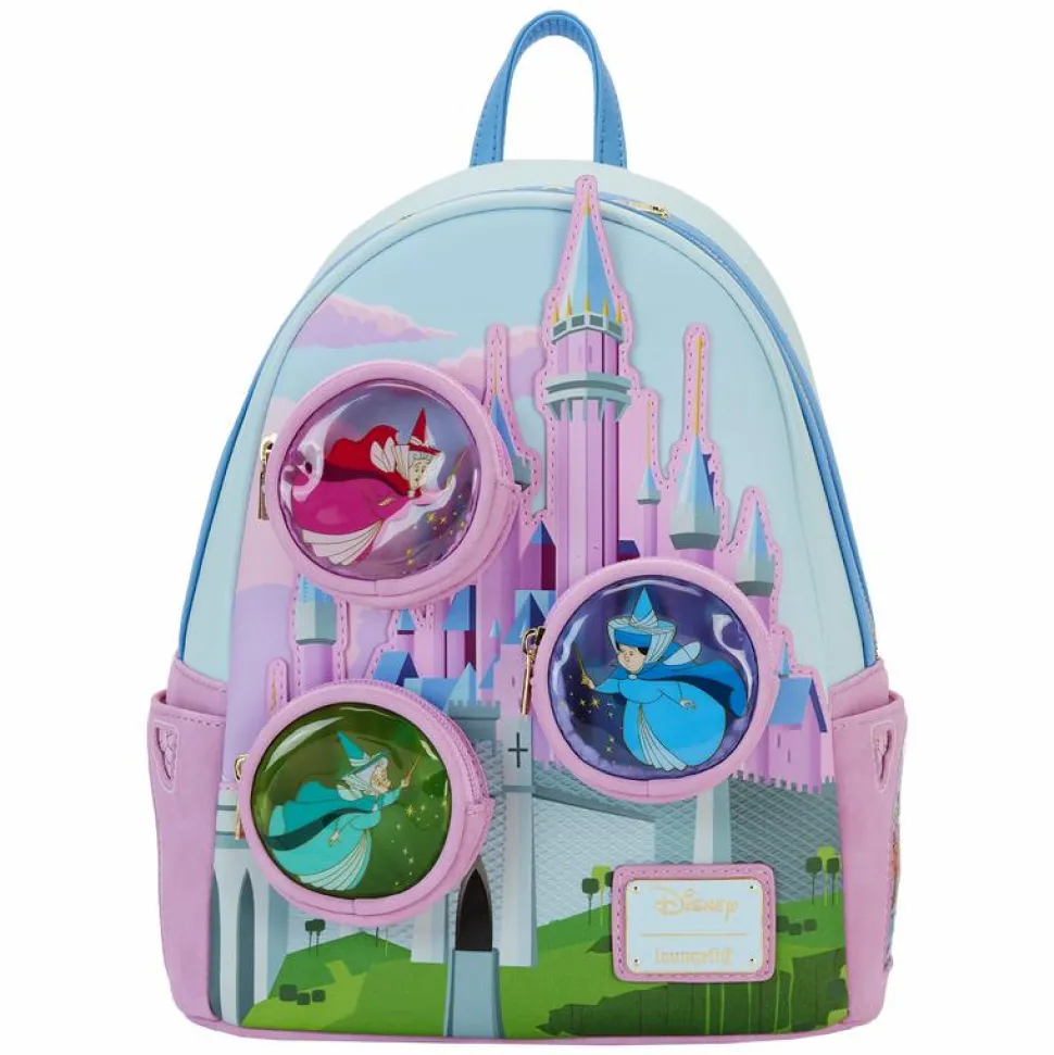 Sleeping Beauty (1959) - Three Good Fairies Stained Glass 10" Faux Leather Mini Backpack