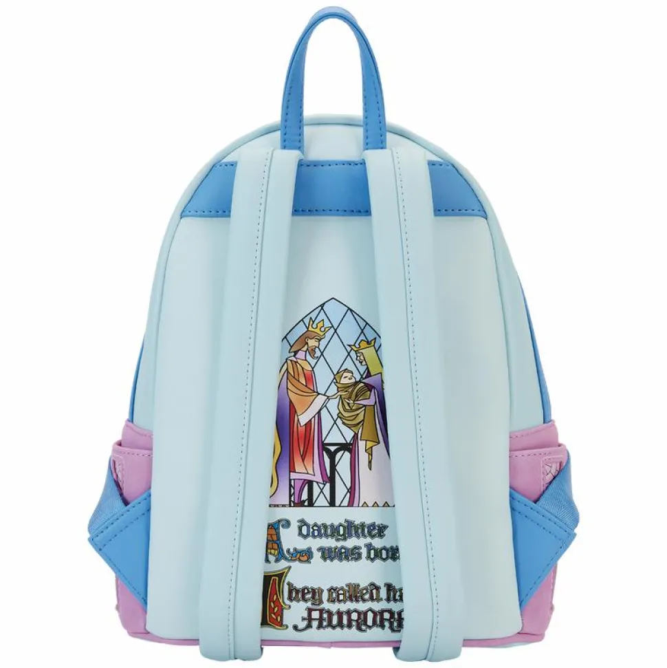 Sleeping Beauty (1959) - Three Good Fairies Stained Glass 10" Faux Leather Mini Backpack