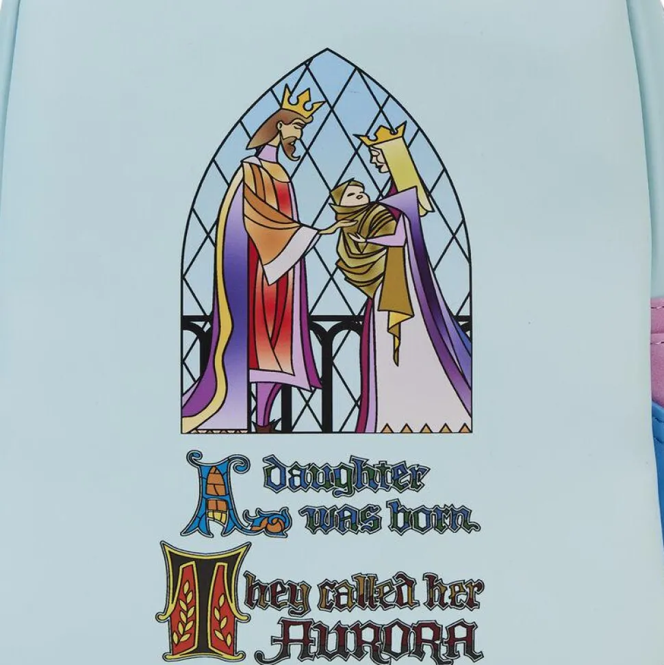 Sleeping Beauty (1959) - Three Good Fairies Stained Glass 10" Faux Leather Mini Backpack