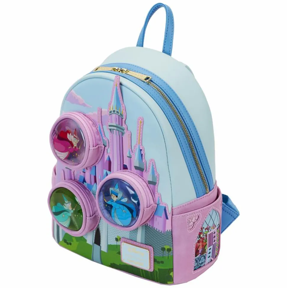 Sleeping Beauty (1959) - Three Good Fairies Stained Glass 10" Faux Leather Mini Backpack