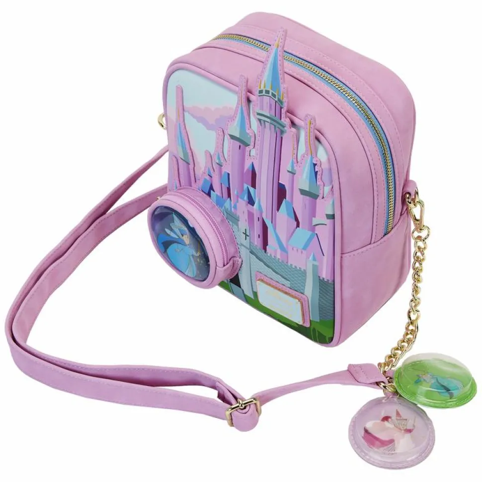 Sleeping Beauty (1959) - Three Good Fairies Stained Glass 8” Faux Leather Crossbody Bag