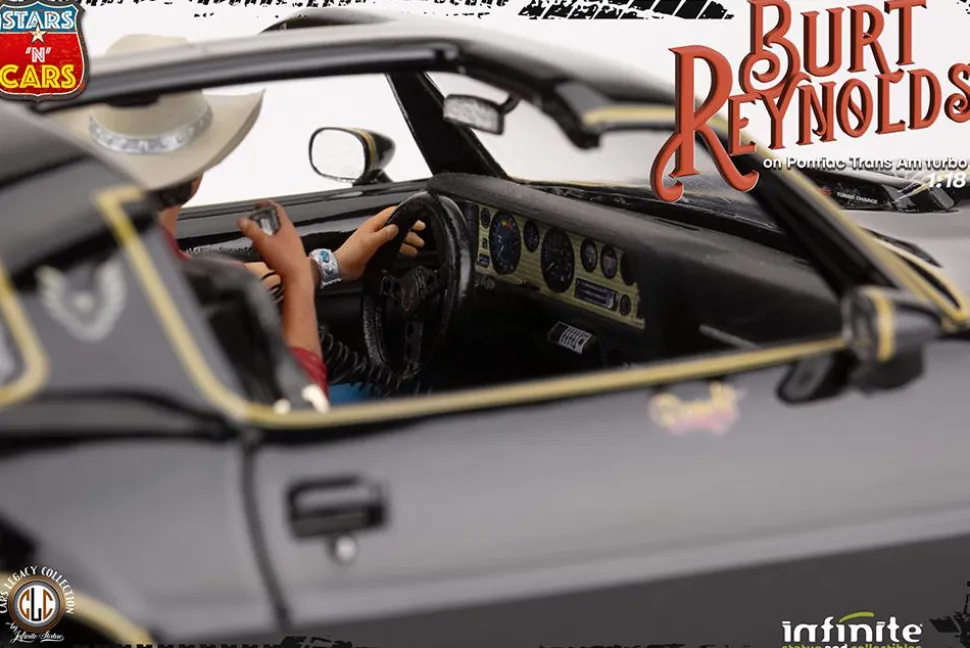 Smokey and the Bandit (1977) - Burt Reynolds as Bo "The Bandit" Darville in Pontiac Firebird Trans Am 1/18th Scale Replica Statue