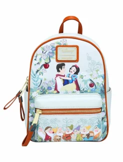 Snow White and the Seven Dwarfs (1937) - Floral 10” Faux Leather Mini Backpack