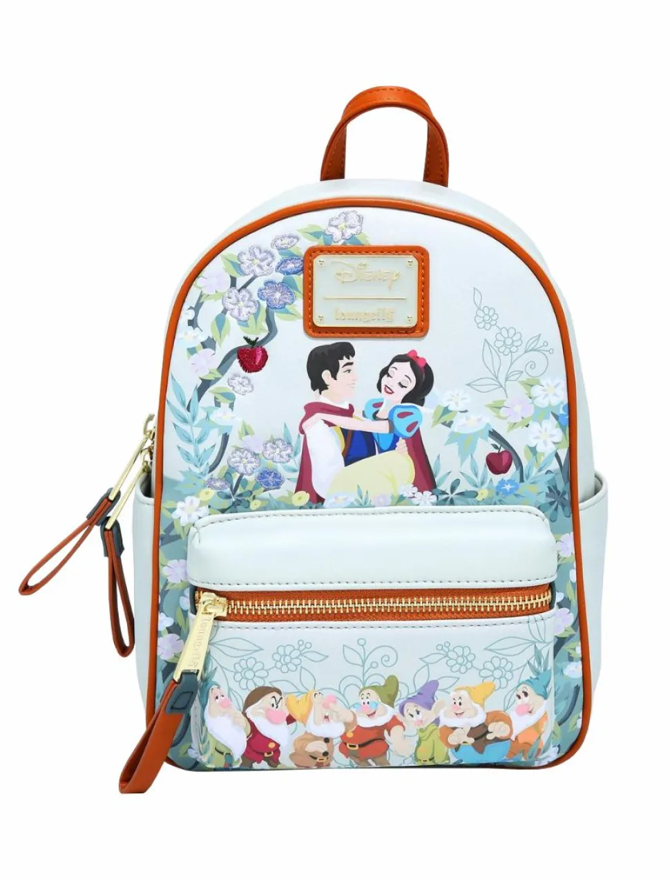 Snow White and the Seven Dwarfs (1937) - Floral 10” Faux Leather Mini Backpack