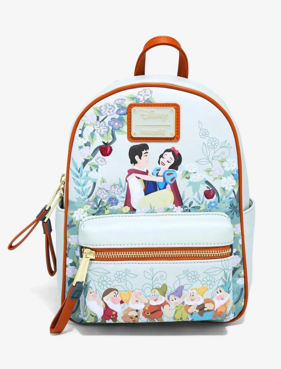 Snow White and the Seven Dwarfs (1937) - Floral 10” Faux Leather Mini Backpack