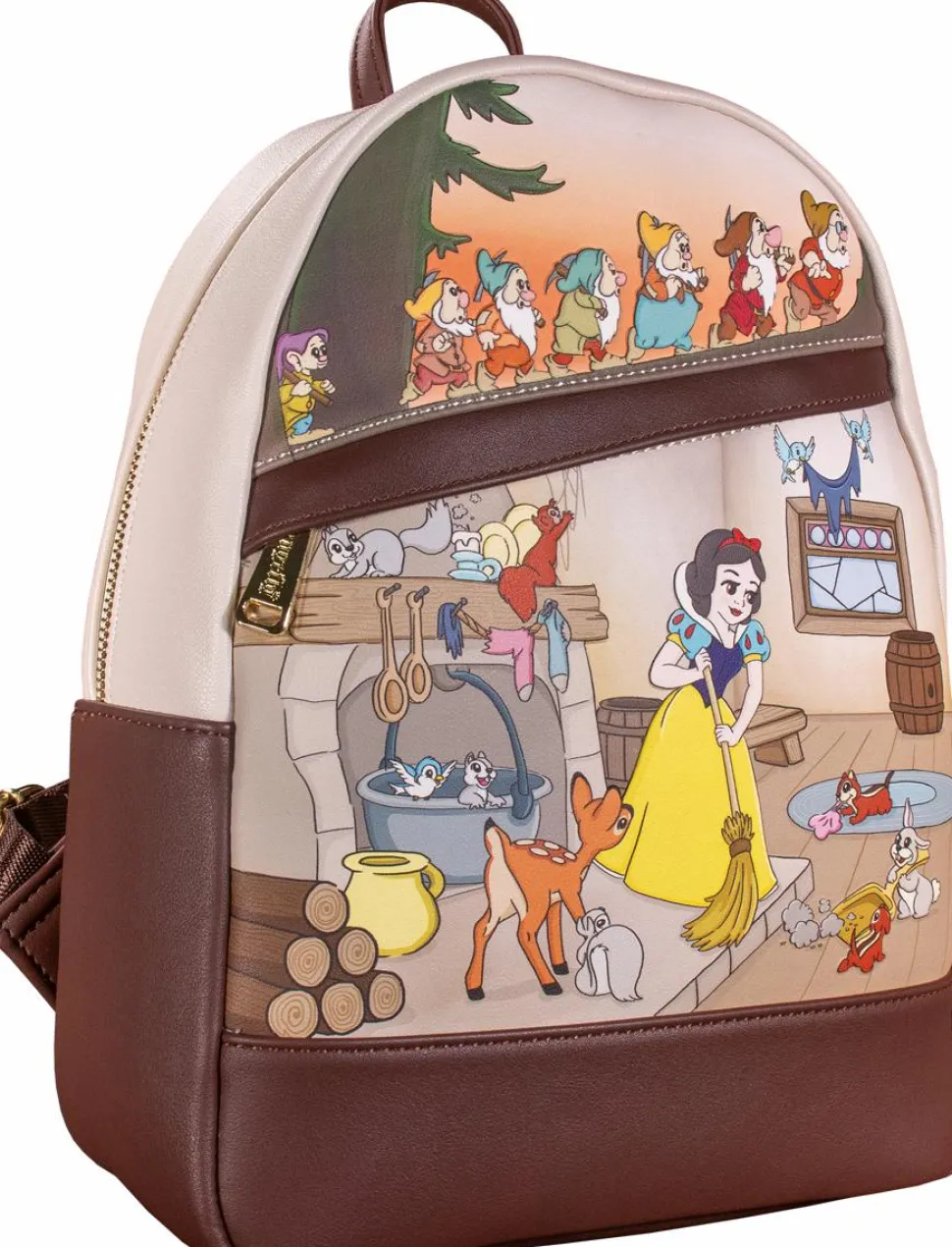 Snow White and The Seven Dwarfs (1937) - Multi-Scene 12” Faux Leather Mini Backpack