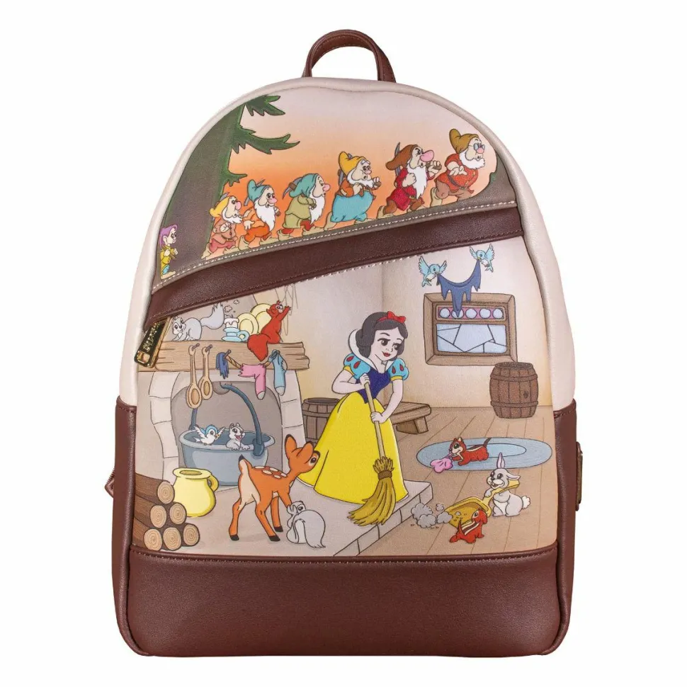 Snow White and The Seven Dwarfs (1937) - Multi-Scene 12” Faux Leather Mini Backpack