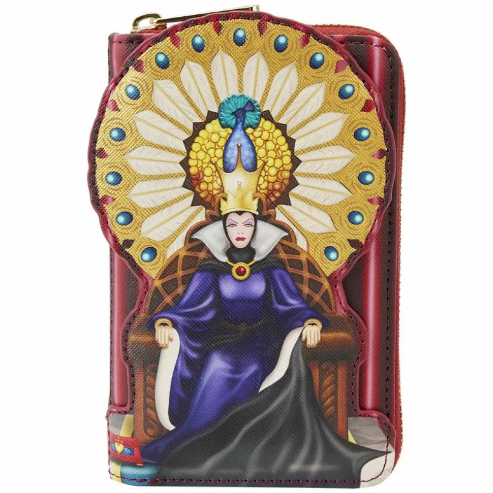 Snow White and the Seven Dwarfs (1937) - Evil Queen Throne 4” Faux Leather Zip-Around Wallet