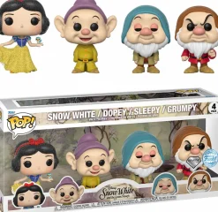 Snow White and the Seven Dwarfs (1937) - Dopey, Sleepy, Doc & Snow White Diamond Glitter Pop! Vinyl Figure 4-Pack