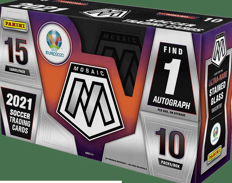 Soccer - 2020/20221 UEFA Euro Mosaic Soccer Trading Cards Hobby Box (Display of 10 Packs)