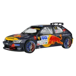 Solido Cars - Black Peugeot 306 Maxi (#4 S.Loeb / D.Elena 2021 Rallye Du Mont Blanc) 1/18th Scale Die-Cast Vehicle Replica