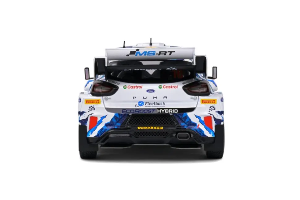 Solido Cars - White Ford Puma Rally1 Hybrid (#16 Fourmaux / Coria 2022 Sweden Rally) 1/18th Scale Die-Cast Vehicle Replica