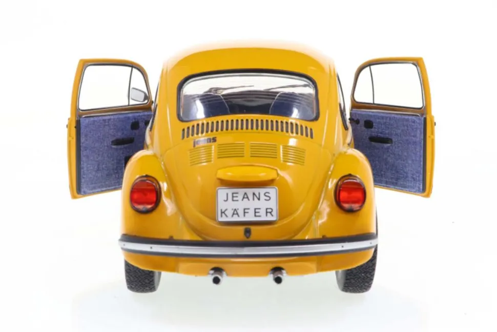 Solido Cars - Yellow 1974 Volkswagen Beetle Jeans 1/18th Scale Die-Cast Vehicle Replica