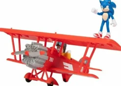 Sonic the Hedgehog 2 - The Tornado Biplane with Sonic & Tails 2.5” Scale Mini Figure Vehicle Playset