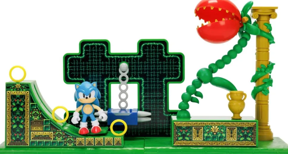 Sonic the Hedgehog - Classic Sonic with Stardust Speedway Zone Diorama 2.5" Scale Action Figure Playset
