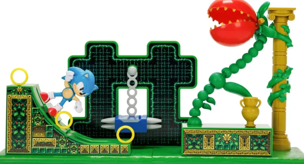 Sonic the Hedgehog - Classic Sonic with Stardust Speedway Zone Diorama 2.5" Scale Action Figure Playset