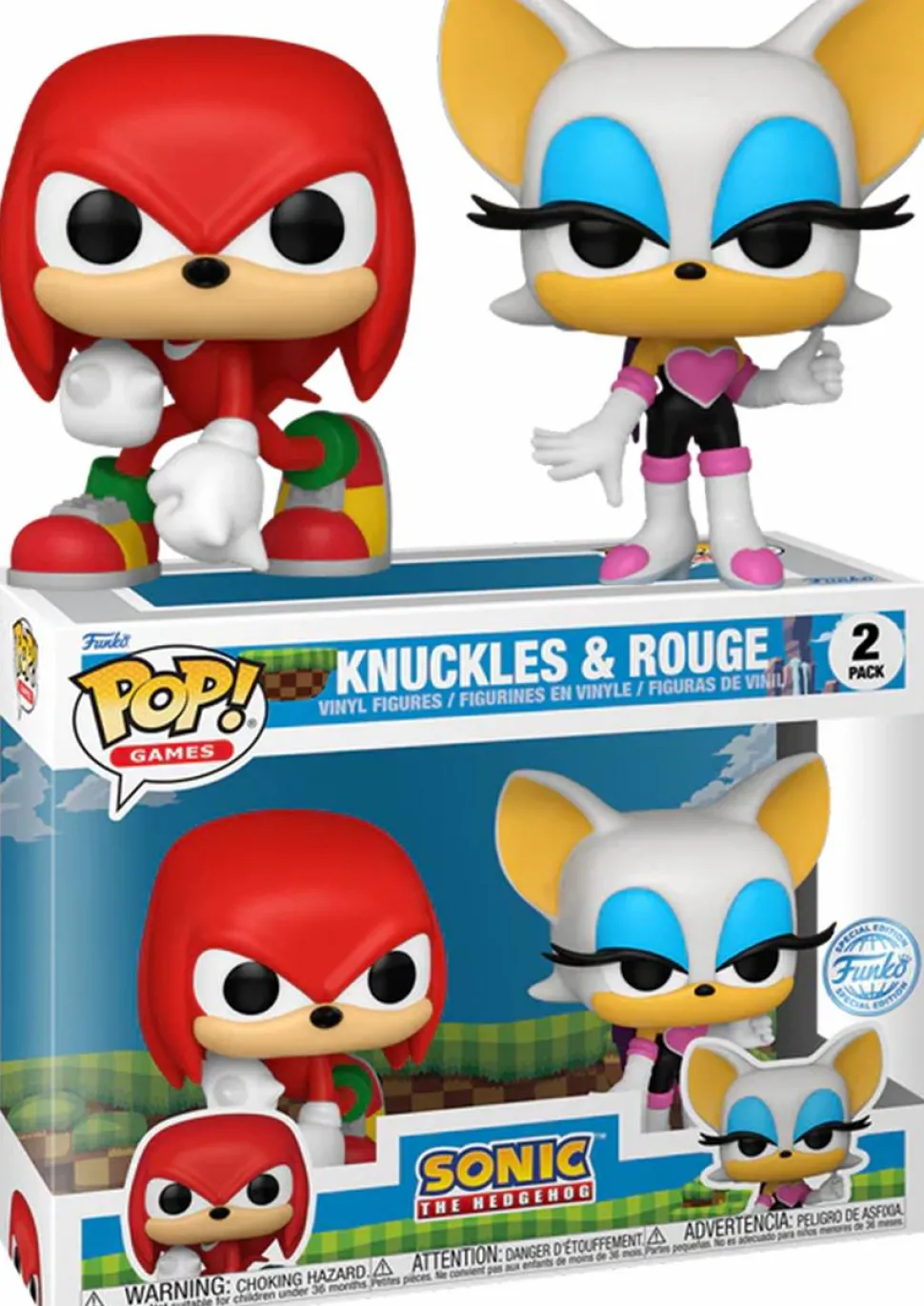 Sonic The Hedgehog - Knuckles & Rouge Pop! Vinyl 2-Pack