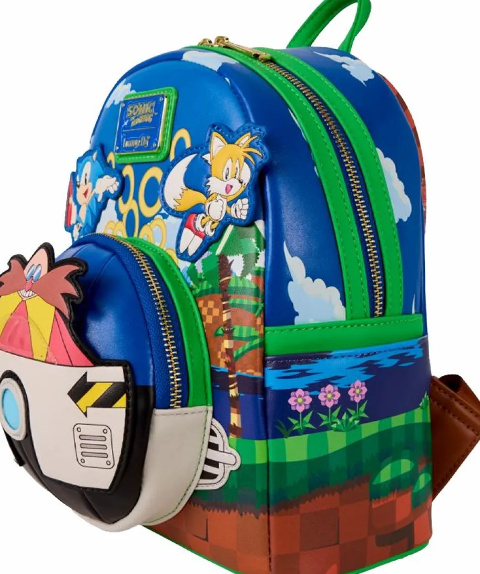 Sonic the Hedgehog - Light Up 10" Faux Leather Mini Backpack