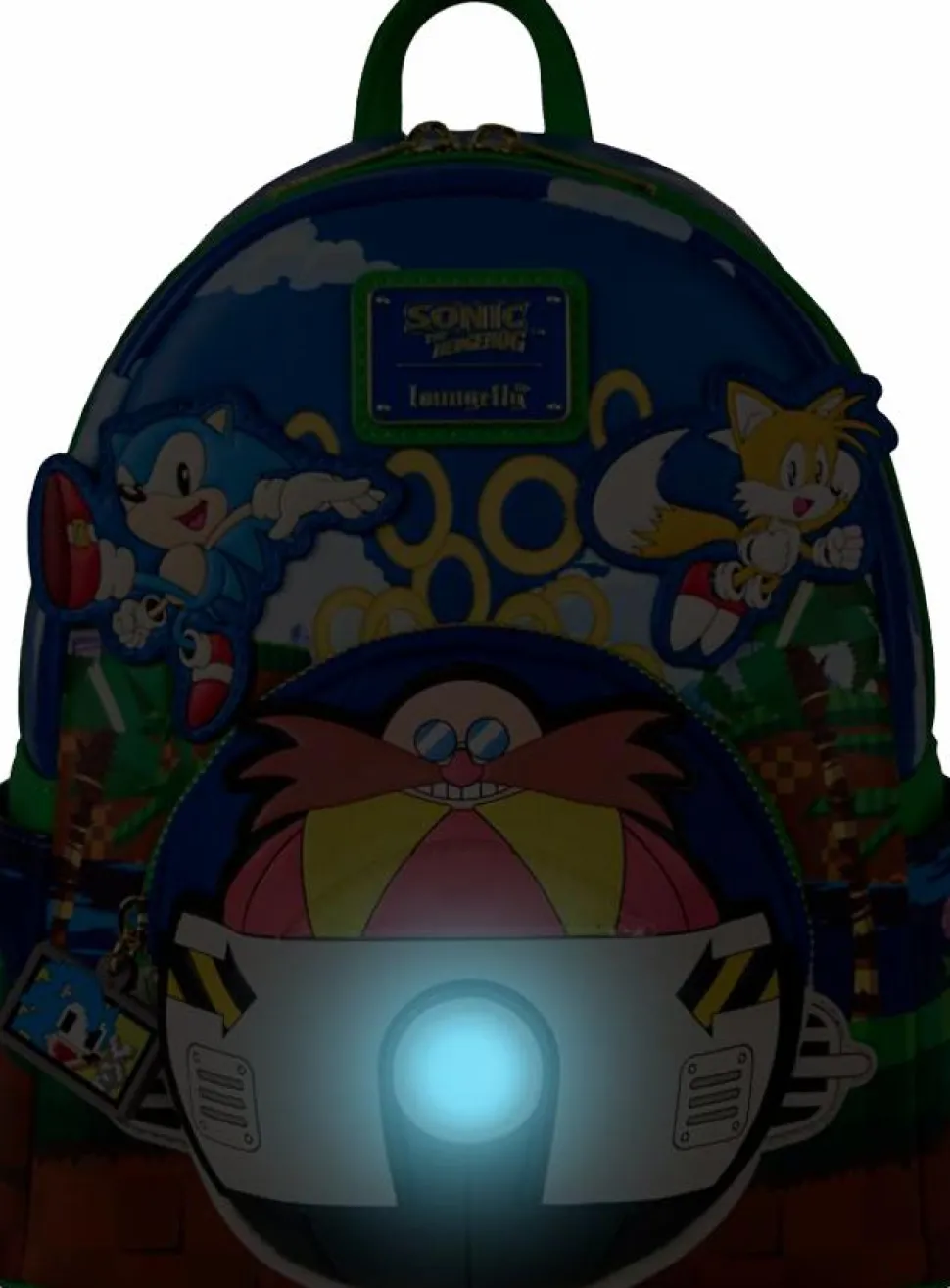 Sonic the Hedgehog - Light Up 10" Faux Leather Mini Backpack