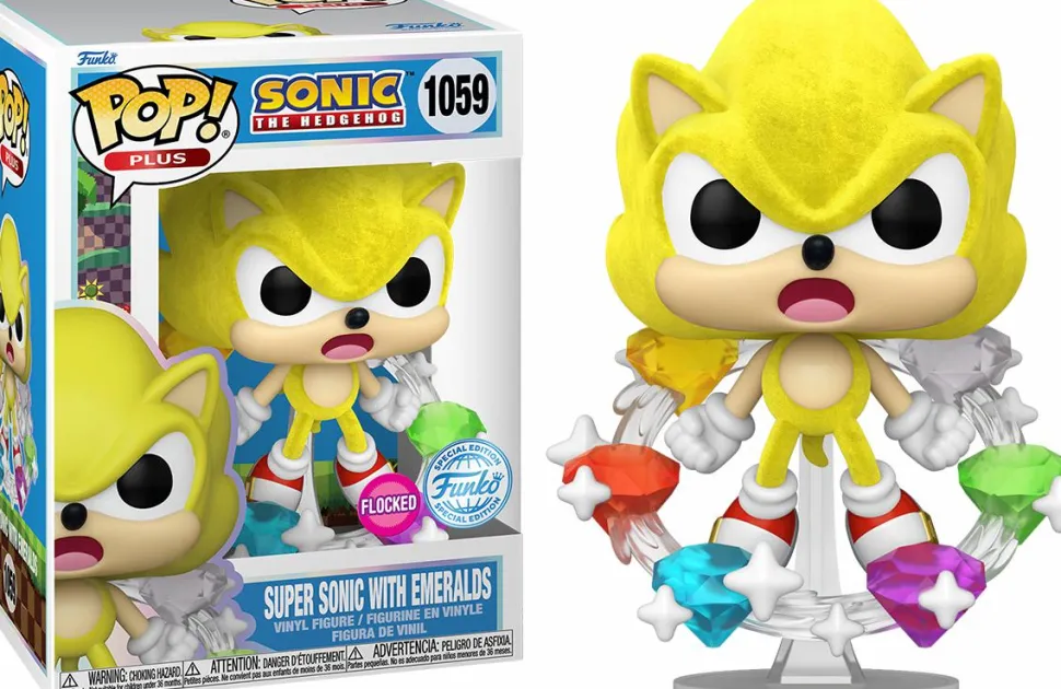 Sonic the Hedgehog - Super Sonic with Emeralds Flocked Pop! Vinyl Figure
