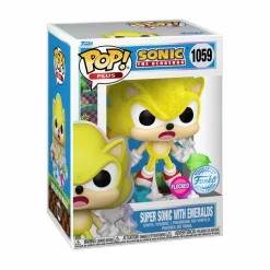 Sonic the Hedgehog - Super Sonic with Emeralds Flocked Pop! Vinyl Figure