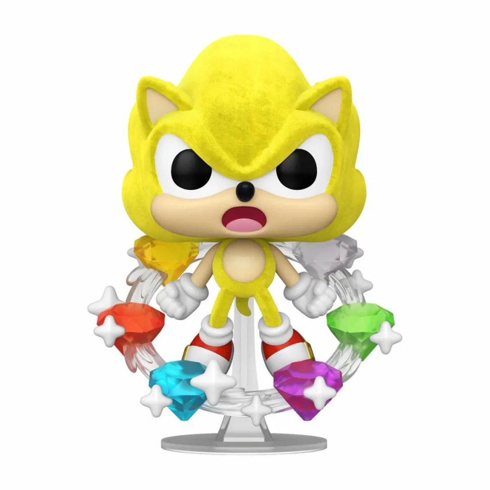 Sonic the Hedgehog - Super Sonic with Emeralds Flocked Pop! Vinyl Figure