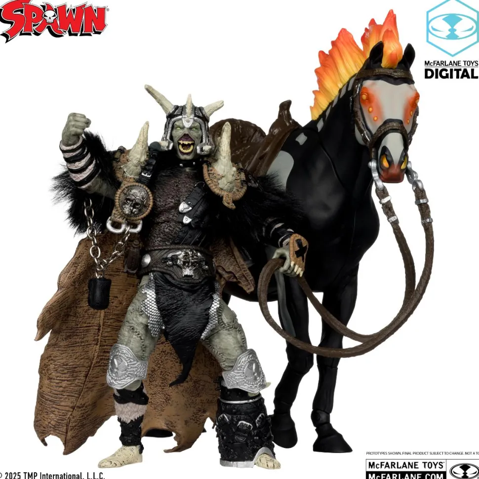 Spawn: The Dark Ages - Spawn the Bloodaxe with Horse McFarlane Toys Digital Gold Label 7" Scale Action Figure 2-Pack