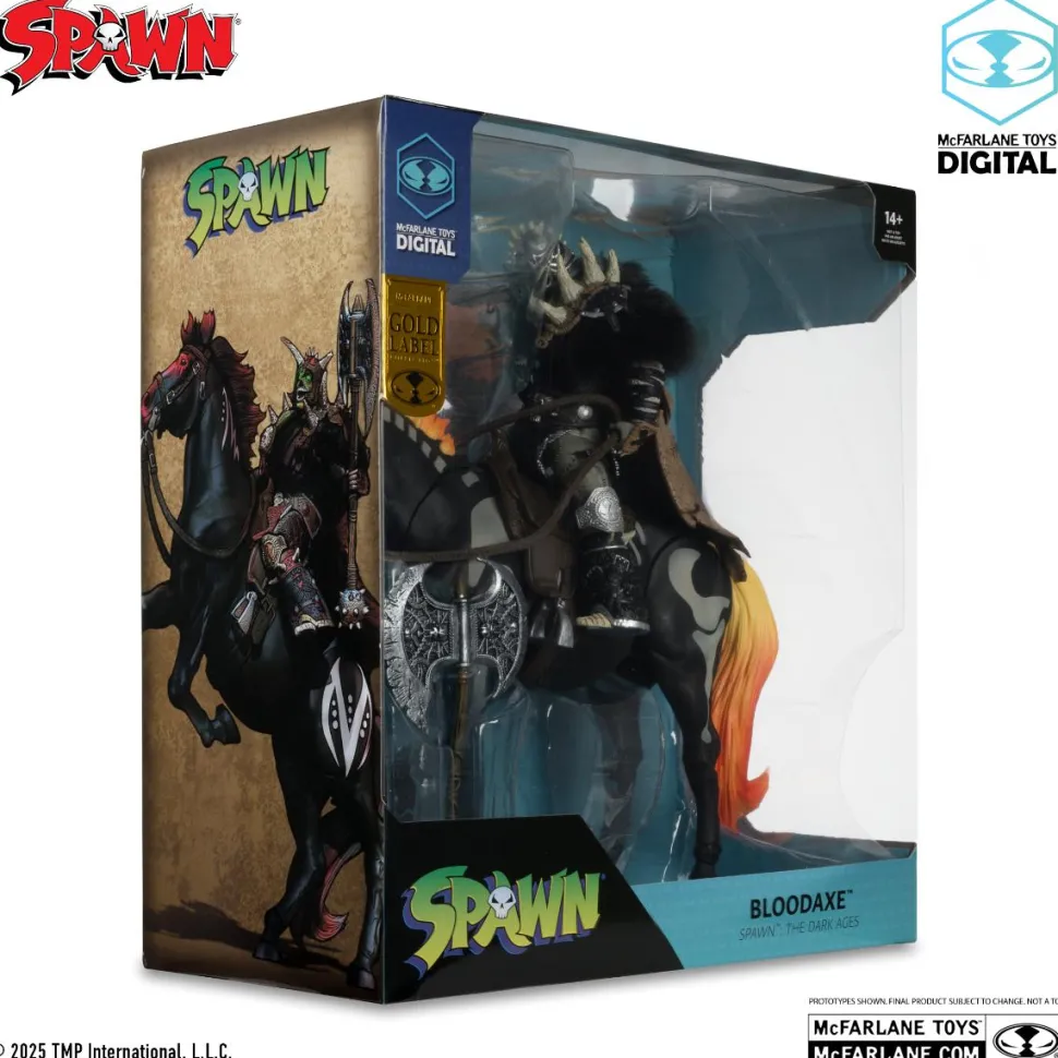 Spawn: The Dark Ages - Spawn the Bloodaxe with Horse McFarlane Toys Digital Gold Label 7" Scale Action Figure 2-Pack