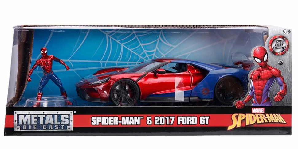 Spider-Man - 2017 Ford GT with Spider-Man 1/24th Scale Hollywood Rides Die-Cast Vehicle