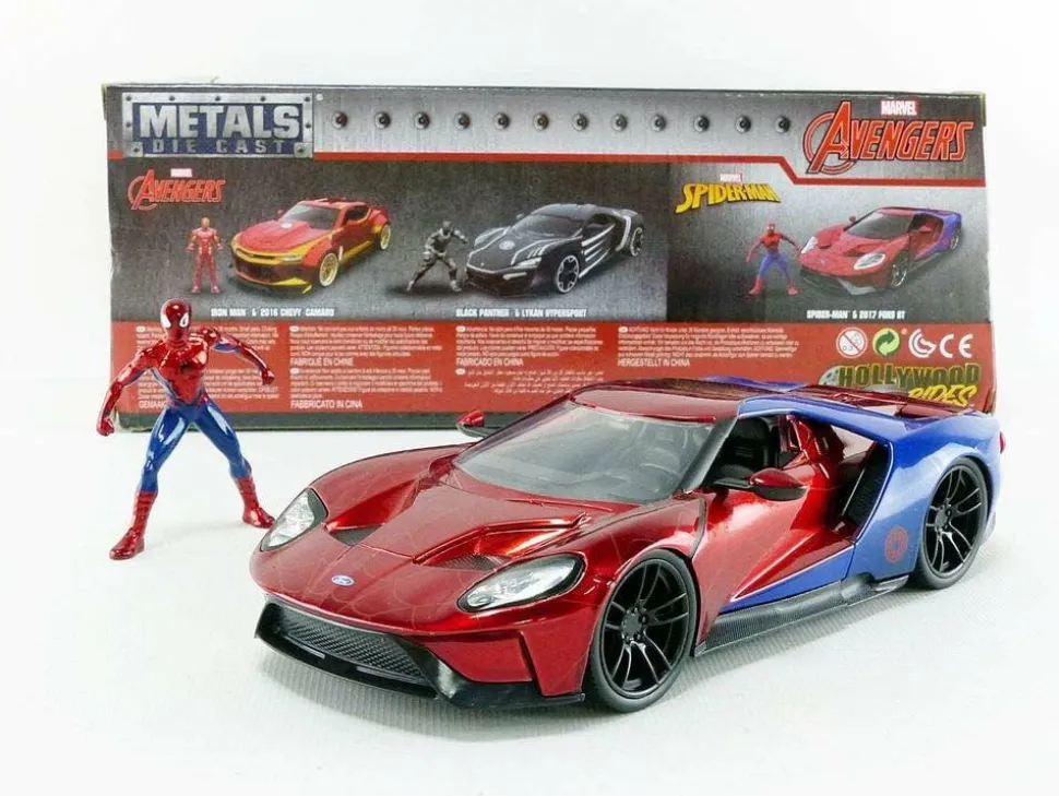 Spider-Man - 2017 Ford GT with Spider-Man 1/24th Scale Hollywood Rides Die-Cast Vehicle