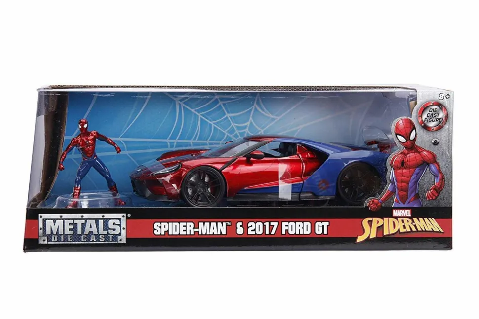 Spider-Man - 2017 Ford GT with Spider-Man 1/24th Scale Hollywood Rides Die-Cast Vehicle
