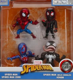 Spider-Man - Spider-Man, Miles Morales, Spider-Man 2099 & Venom Metalfigs 2.5" Die-Cast Figure 4-Pack
