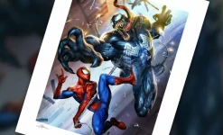 Spider-Man - Spider-Man vs Venom Fine Art Print by Dave Wilkins