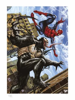 Spider-Man - Spider-Man vs Venom Fine Art Print by Mark Brooks