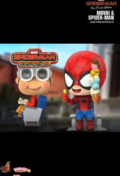 Spider-Man: Far From Home - Spider-Man & Movbi Cosbaby 3.75” Hot Toys Bobble-Head Figure 2-Pack