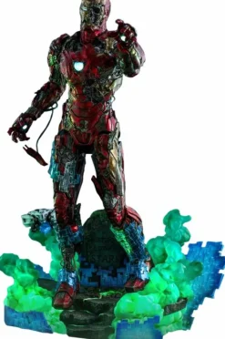 Spider-Man: Far From Home - Spider-Man Stealth Suit & Mysterio's Iron Man Illusion Hot Toys 1/6th Scale Action Figure Bundle (Set of 2)