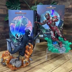 Spider-Man: Far From Home - Spider-Man Stealth Suit & Mysterio's Iron Man Illusion Hot Toys 1/6th Scale Action Figure Bundle (Set of 2)