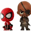 Spider-Man: Far From Home - Spider-Man & Nick Fury Cosbaby 3.75” Hot Toys Bobble-Head Figure 2-Pack