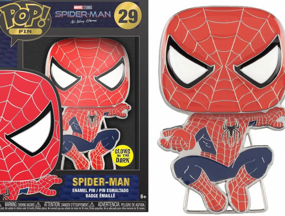 Spider-Man: No Way Home - Friendly Neighborhood Spider-Man Glow-in-the-Dark 4" Pop! Enamel Pin