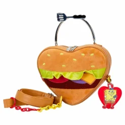 Spongebob Squarepants - Krabby Patty Plush 7" Faux Leather Crossbody Bag