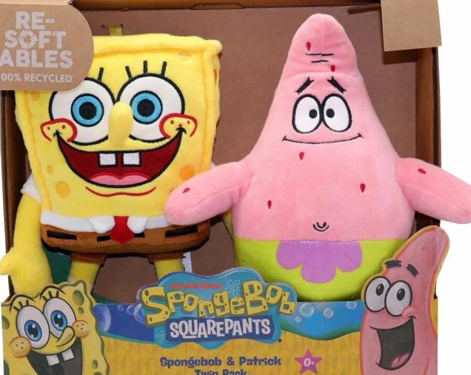 SpongeBob SquarePants - SpongeBob & Patrick Re-Softables 10" Plush 2-Pack