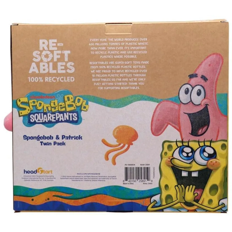 SpongeBob SquarePants - SpongeBob & Patrick Re-Softables 10" Plush 2-Pack