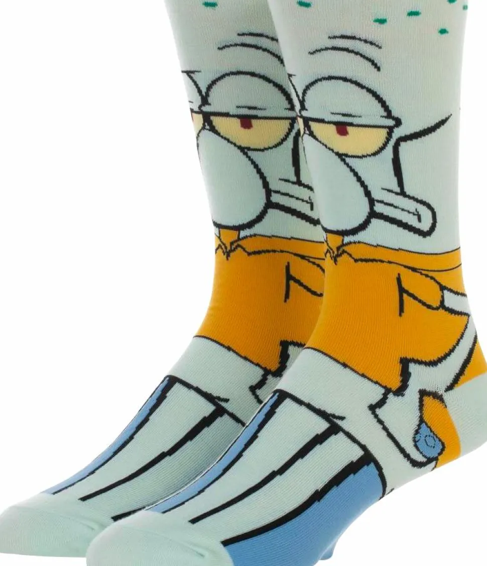 Spongebob Squarepants - Squidward 360 Character Men’s Socks (One Size)