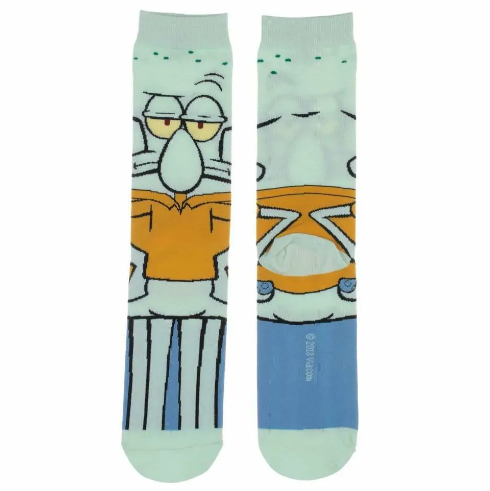 Spongebob Squarepants - Squidward 360 Character Men’s Socks (One Size)