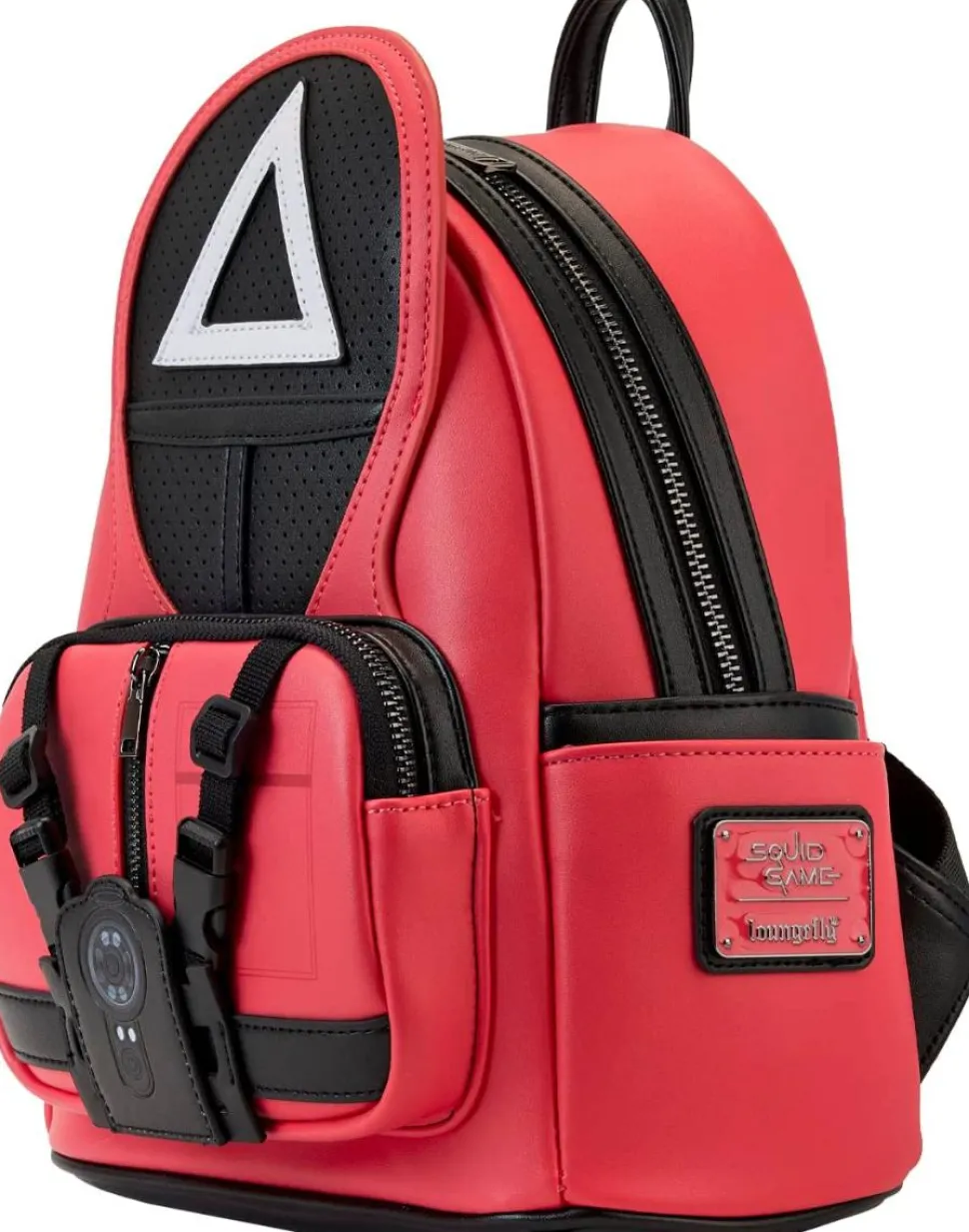 Squid Game - Triangle Soldier Cosplay 10” Faux Leather Mini Backpack