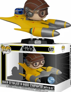 Star Wars - Anakin Skywalker in Naboo Starfighter with R2-D2 Pop! Rides Vinyl Figure