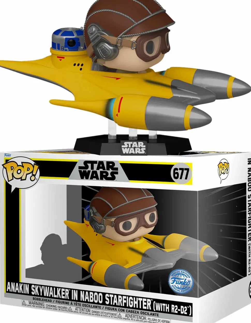 Star Wars - Anakin Skywalker in Naboo Starfighter with R2-D2 Pop! Rides Vinyl Figure