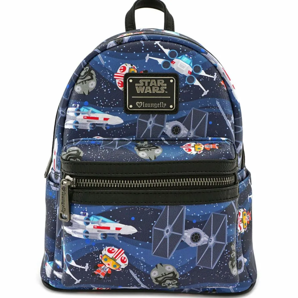 Star Wars - Chibi Ships 10” Faux Leather Mini Backpack